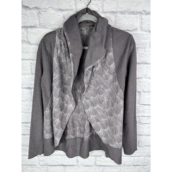 PRANA Women's Gray Geo Print Hooded Lightweight Cardigan Small - Picture 1 of 6